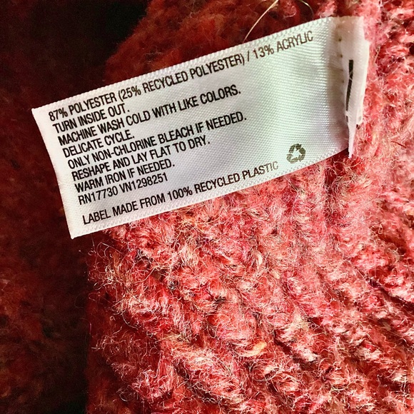 Universal Thread Cable Knit Sweater Mock Neck Size Large Red Orange Cozy Cropped - Picture 13 of 15